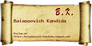 Balassovich Kandida névjegykártya